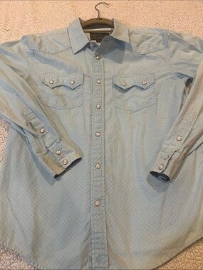 CODY JAMES Men's Light Blue Western Pearl Snap Button Shirt